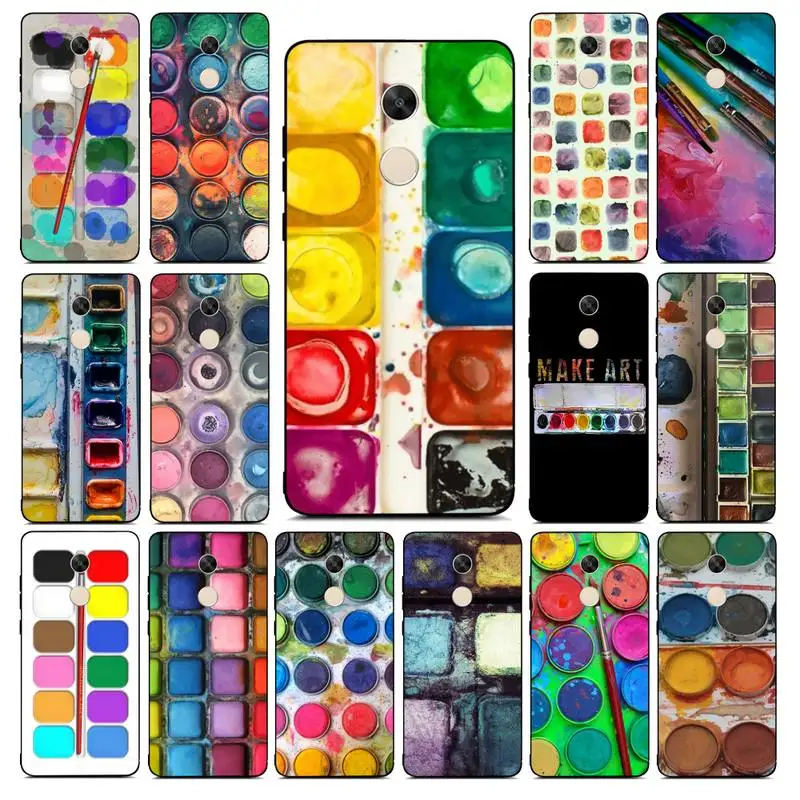 

FHNBLJ Colorful Watercolors Set Paint Palette Phone Case for RedMi note 4 5 7 8 9 pro 8T 5A 4X case