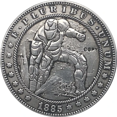 Hobo Nickel 1885 CC монета доллара США Моргана копия типа 122|Безвалютные монеты| |