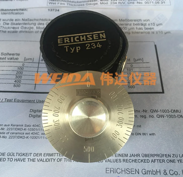 

Original German Erichsen Yi Lixin 234/R wet film thickness gauge wet film roller wet film thickness gauge