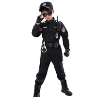 kids traffic special police halloween carnival party performance policemen uniform kid army boys cosplay costumes size 110 160cm