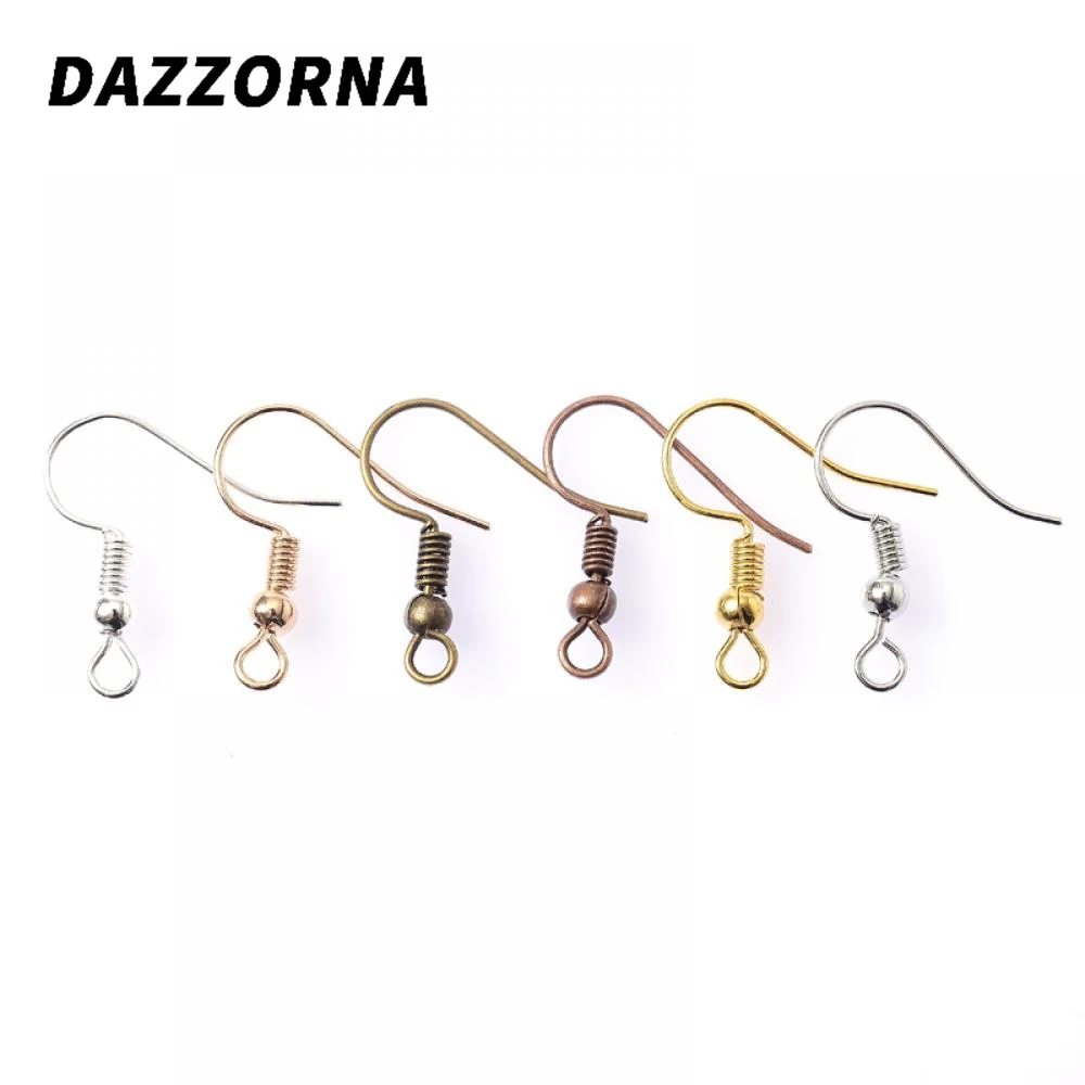 100Pcs 20x17mm Earrings Clasps Hooks Fittings Jewelry Making Supplies Gold Color Iron Hook Earwire DIY Earring Findings | Украшения и