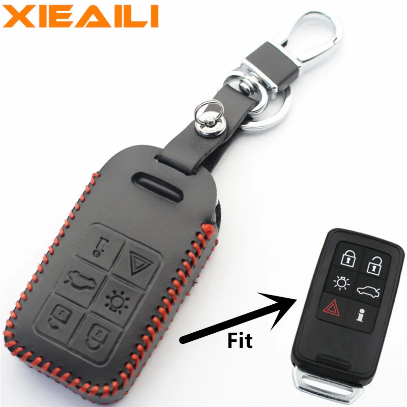 XIEAILI натуральная кожа 6 кнопок без ключа умный ключ протектор чехол для Volvo