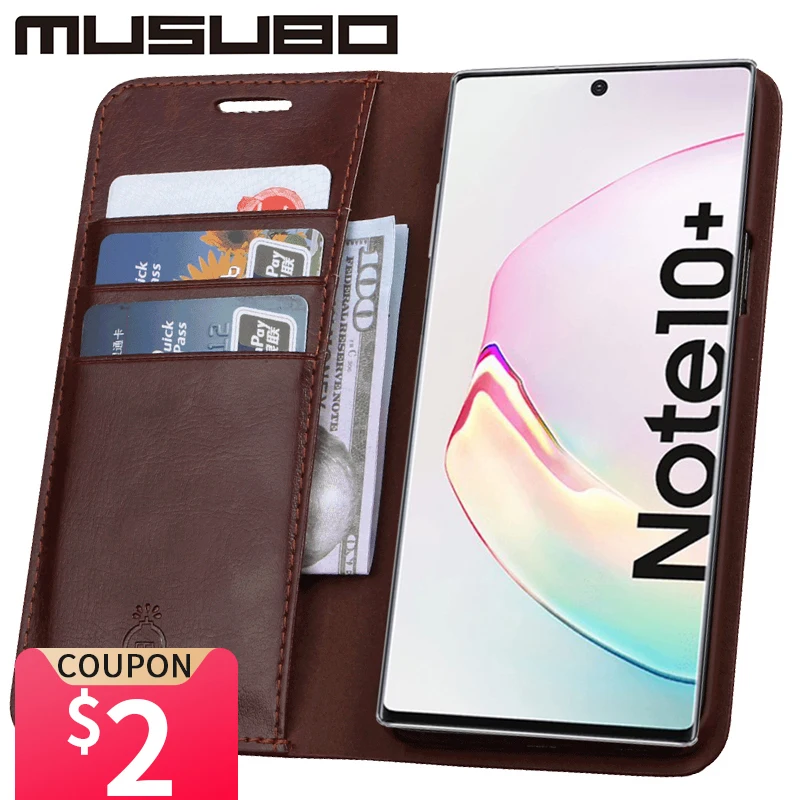 Роскошный чехол Musubo для Samsung Galaxy Note 10 из натуральной кожи Fundas флип кошелек S20 Ultra S9
