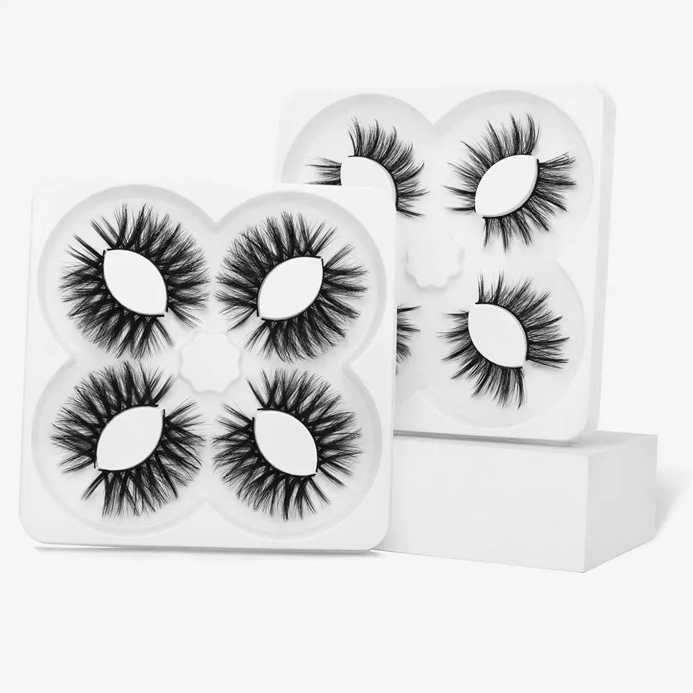 ISEEN 4 пары 3D норковые Накладные ресницы ручной работы пушистые накладные Макияж