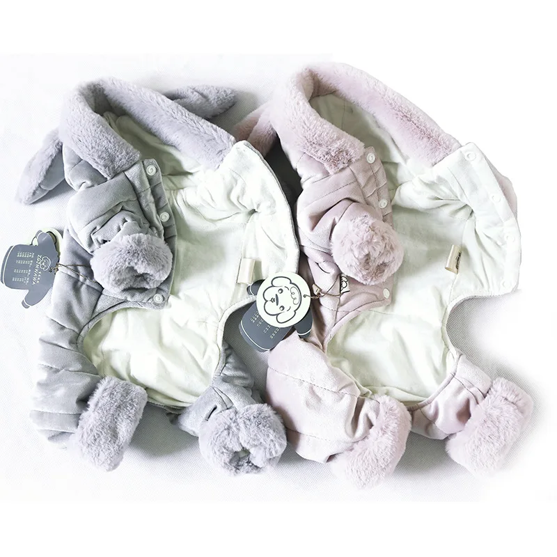 Одежда для собак на осень и зиму теплая хлопковая стеганая одежда с четырьмя