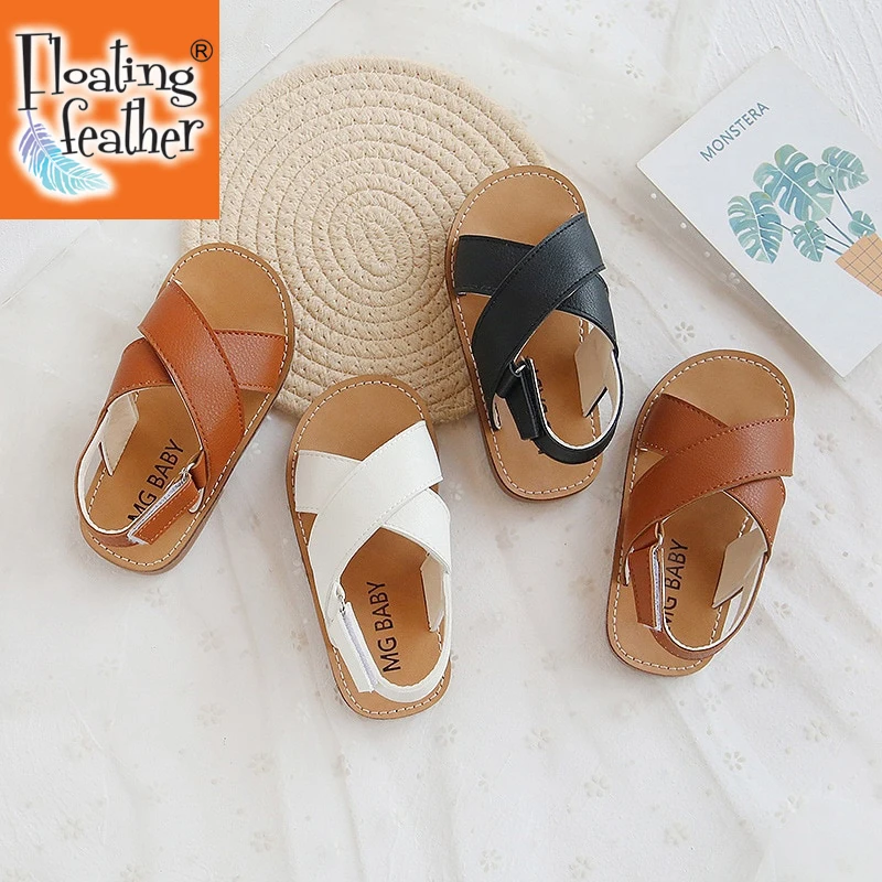 

Toddlers Boys Girls Sandals 2021 Summer Children's Beach Shoes Kids Fashion Sandals Cross-tied Anti-sliperry Soft Simple New Hot