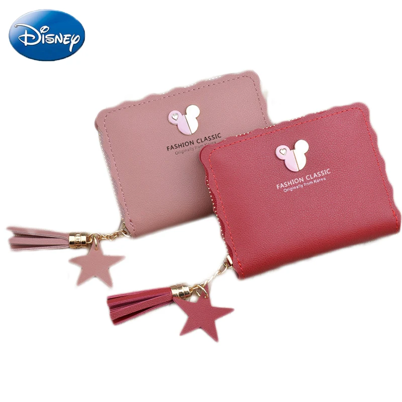 Маленький кошелек disney lady с Микки Маусом короткий на молнии кисточками для ключей