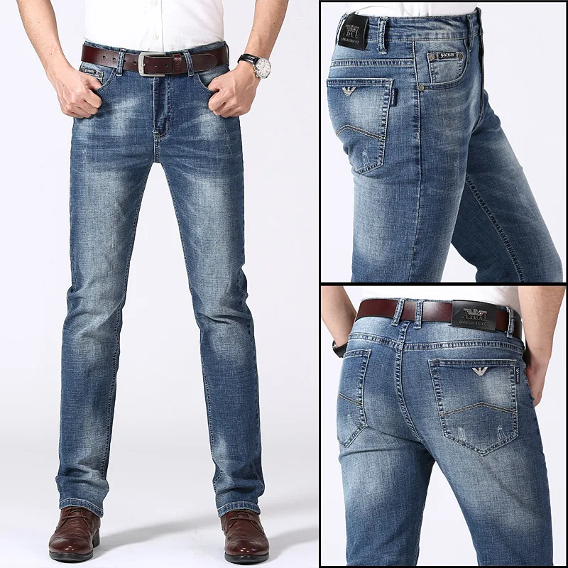 Men's slim jeans cotton slim stretch fashion classic spring jeans
