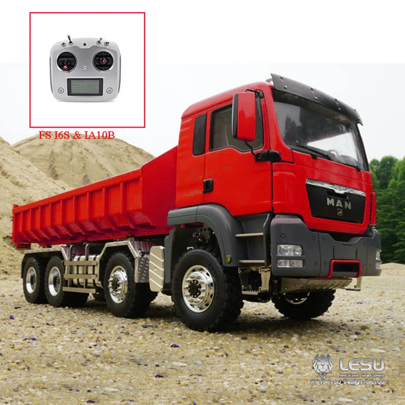 

LESU 1/14 MAN TGS Painted Red 8*8 Remote Control Lifting Dumper Hydraulic Roll On/Off Tipper RC Truck Model Toys THZH0345-SMT5