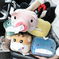 creative car paper holder cute cartoon plush animal tissue case auto accessorios napkin tissue box holder for car seat