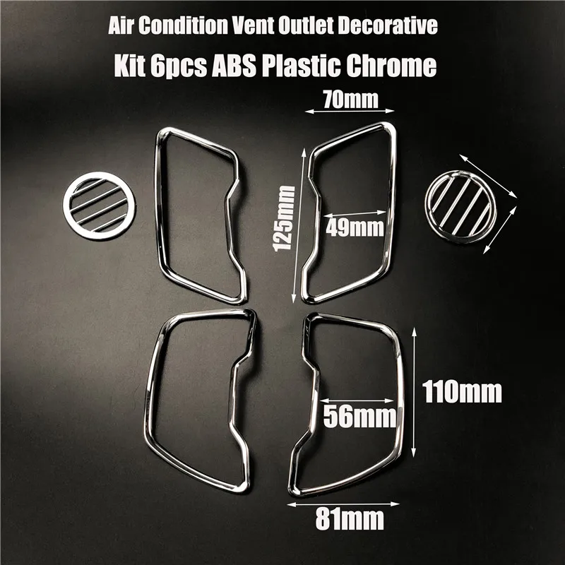 ABS Chrome Для Kia Sportage 2011 2012 2013-, автомобильный Стайлинг, кондиционер, вентиляционное отверстие, декоративная отделка, наклейка, автомобильные аксессуары - Цвет: ABS Chrome