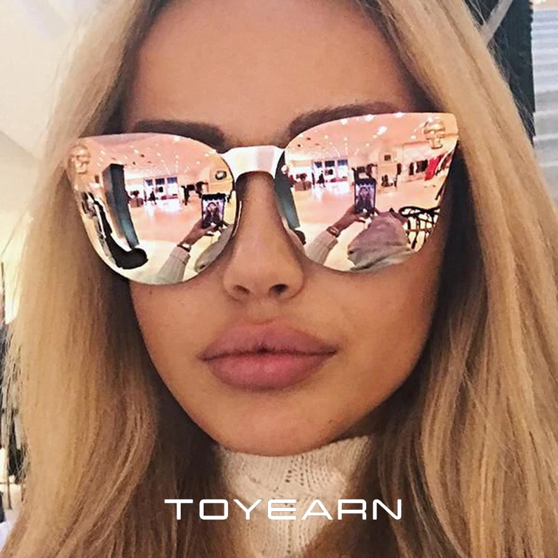 Женские и мужские Винтажные Солнцезащитные очки кошачий глаз с металлическим