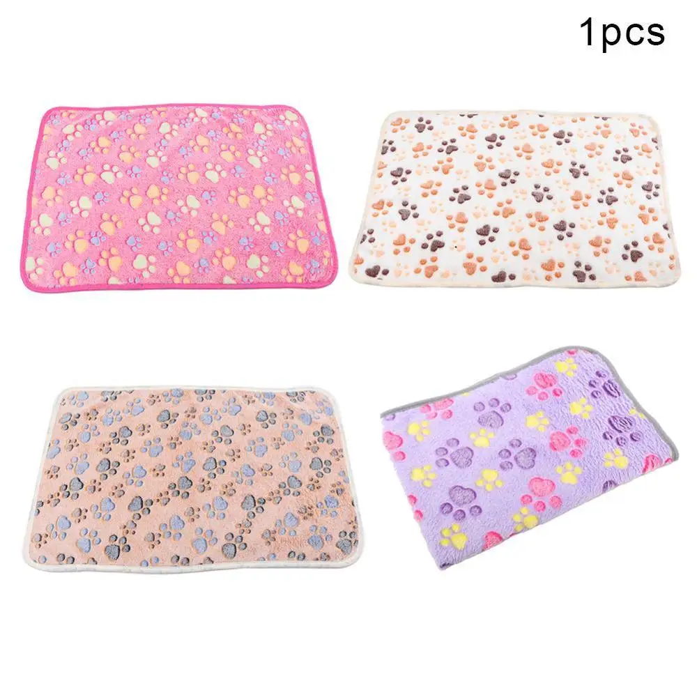 Мягкое Флисовое одеяло большой коврик с принтом лап кошек собак щенков