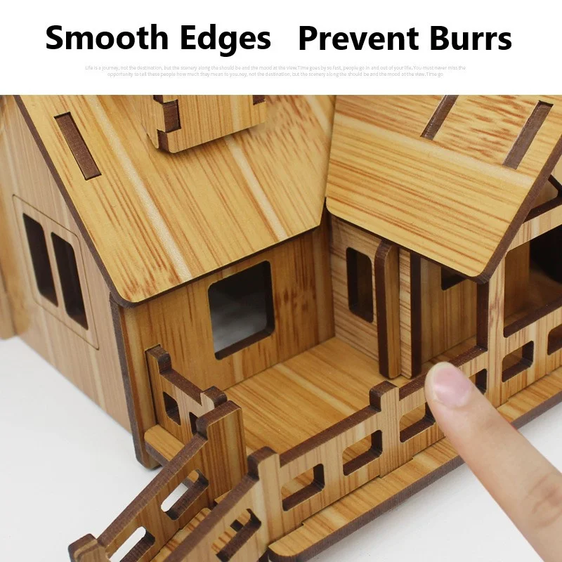 3d wooden puzzle jigsaw architecture diy house villa kids boys girls educational house paper puzzle free global shipping