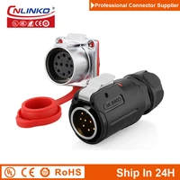 cnlinko lp24 ip67 waterproof 10pin m24 aviation power industrial connectors plug socket for radio audio visual security monitor