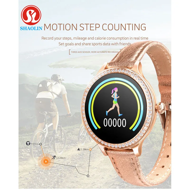 

Woman Smart Watch Color Screen Sport Tracker IP68 Waterproof Heart Rate Blood Pressure Female Physiological Period Reminder