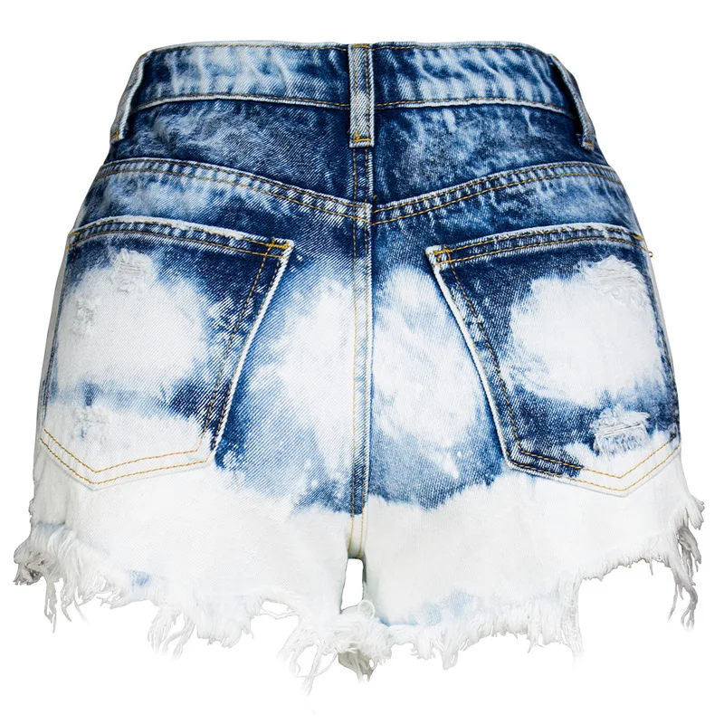 

New Ring high the sky blue bottom hole in shading design in Europe and the van tassel leg bull puncher knickers female