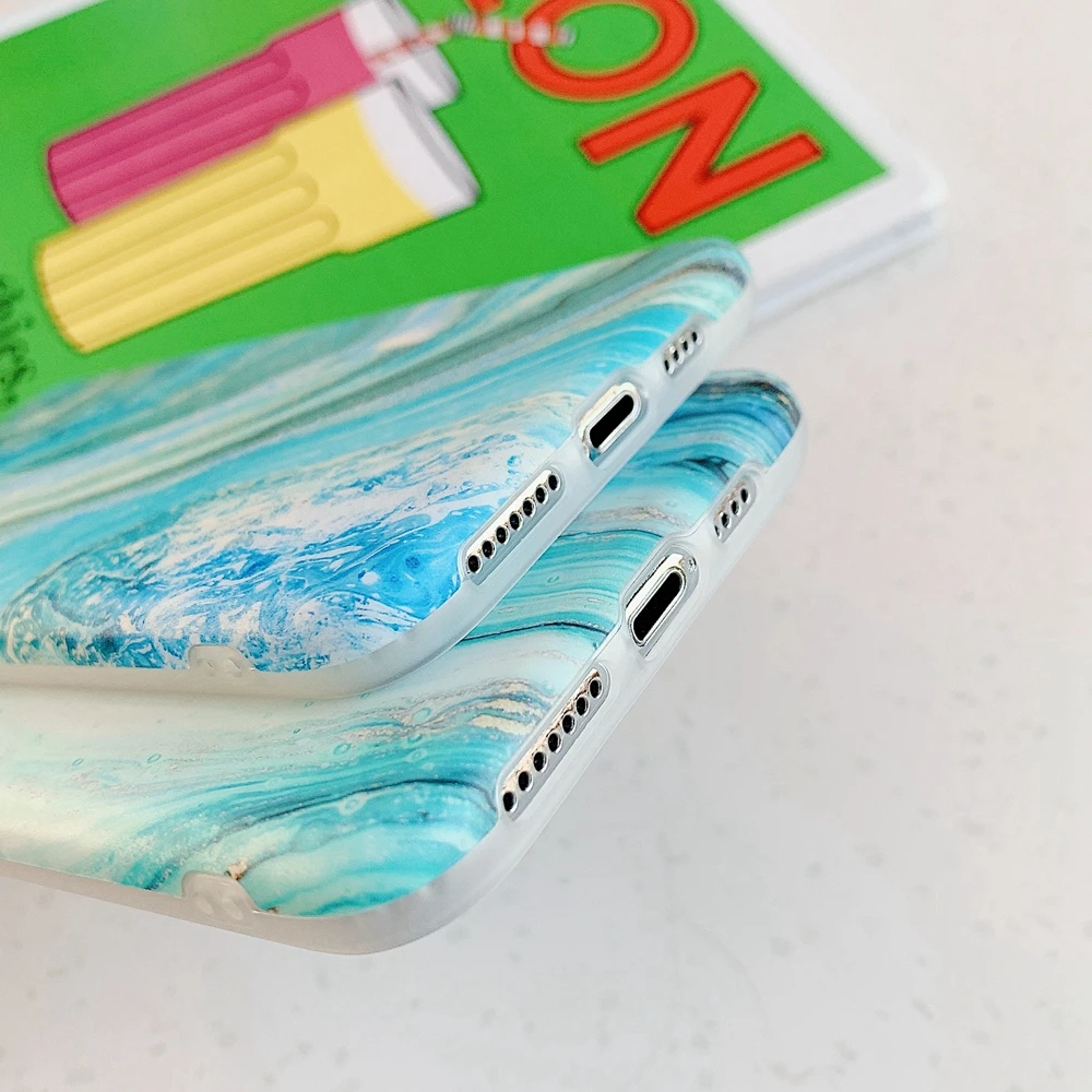 Роскошный Мраморный чехол для iPhone 11pro Xs Max ударопрочный печать IMD ультратонкий