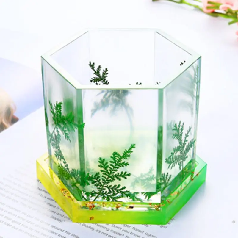 

4 Pcs/set DIY Crystal Epoxy Tea Coaster Mould Silicone Jewelry Decoration Mold Flowerpot Base Teacup Mat Molds