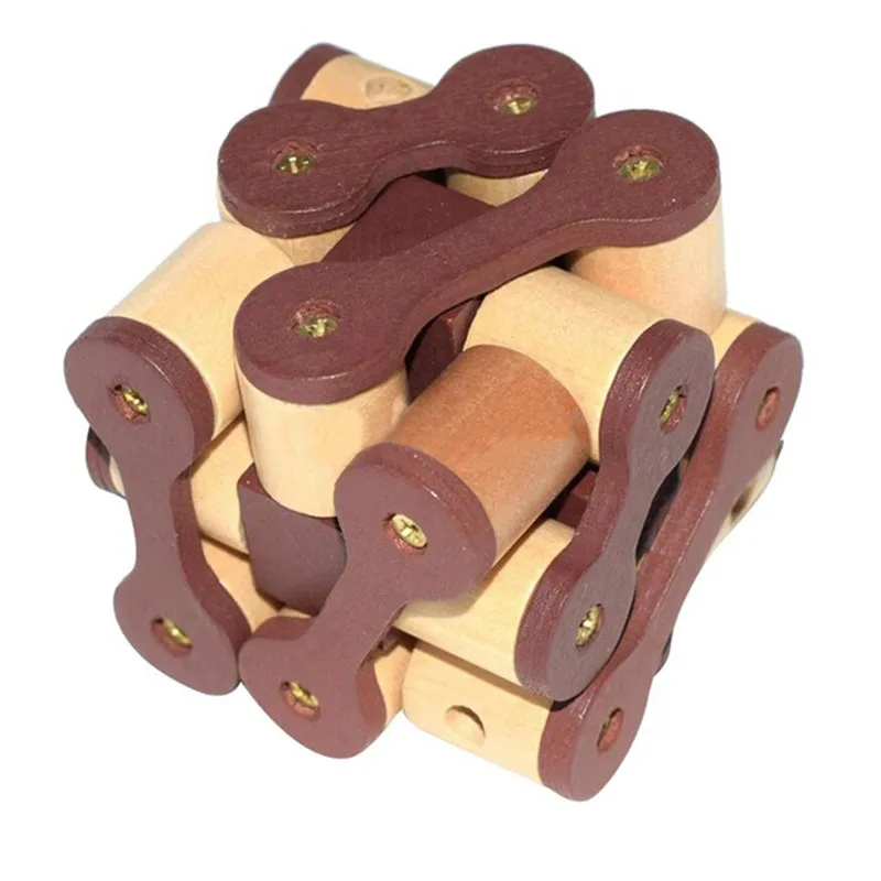 

IQ Brain Teaser Kong Ming Lock Lu Ban Lock 3D Wooden Interlocking Burr Puzzles Game Toy For Adults Kids 3D Chain Lock Puzzle Toy