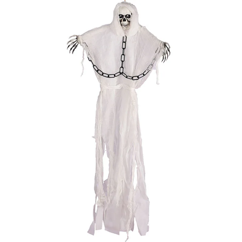 

Ghost Halloween Party Decoration 2021 Ghost Festival Gauze Props Large White Ghost Hanging Ghost Skeleton Gauze Ghost