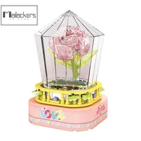 mailackers friends girls flowers mini block music box led lights building bricks educational toys collection for gift