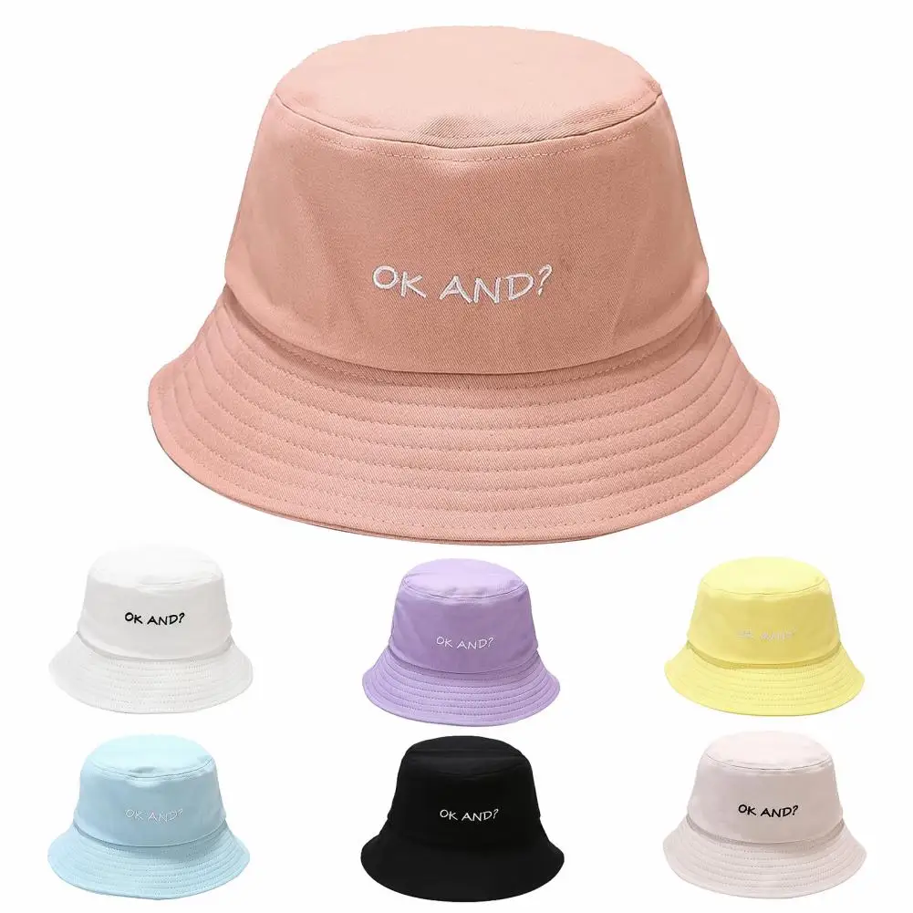 

Solid Color Cotton Fisherman Hat Outdoor Sport Summer Beach Cap for Women Men