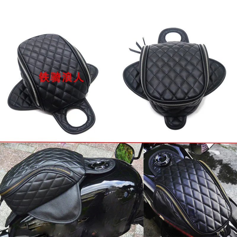 

High Quality Motorcycle Tank Bag Oil Fuel Bag Unicersal Motorbike Saddle Luggage Retro Moto Saddlebag Durable and Wear-resistant