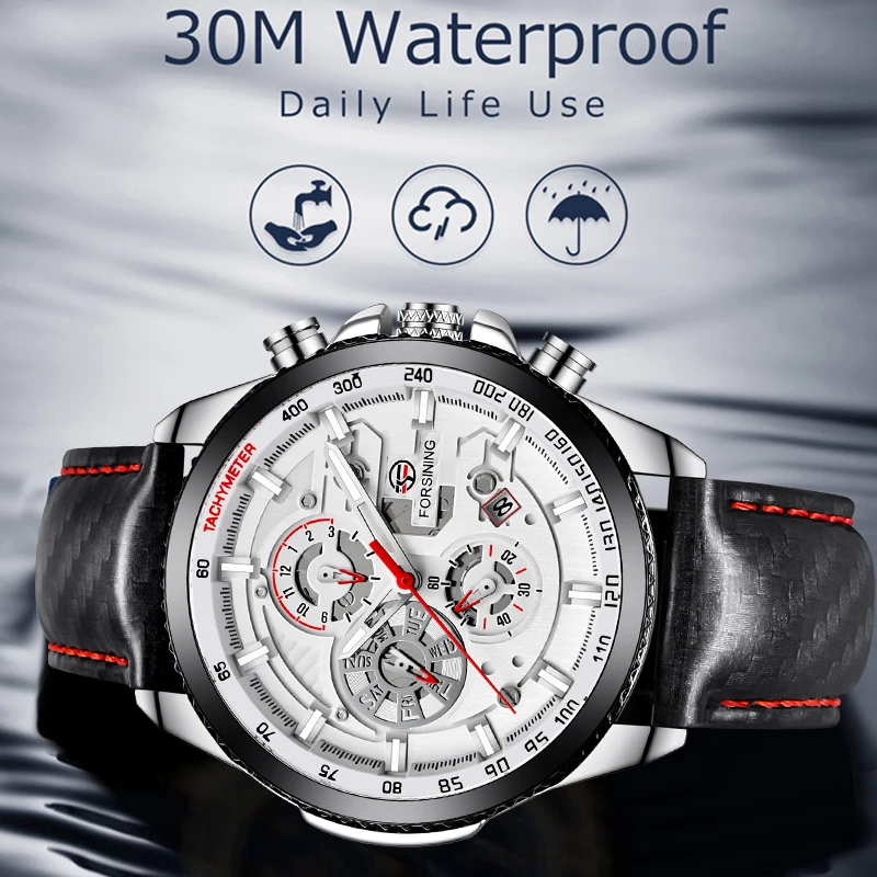 Лидирующий бренд FORAINING мужские спортивные Автоматические наручные часы с 3