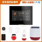 Staniot GSM домашняя охранная сигнализация 4G беспроводной Wi-Fi Tuya Smart Life приложение 4,3-дюймовый экран дисплея с полным сенсорным управлением,Горячие продажи в России, поддержка 10 языков и голосов