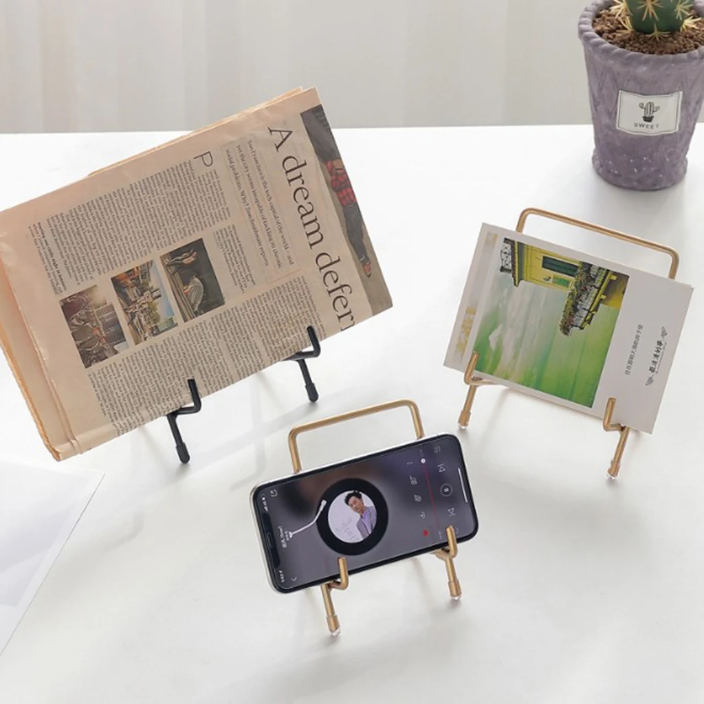 Desktop Square Iron Essel Plate Display Stand Picture Frame Holder Wrought Mini Table Easel | Дом и сад