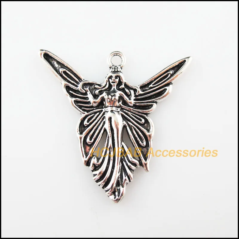 8 шт. тибетские посеребренные Подвески с ангельскими крыльями бабочки 37x38 мм |