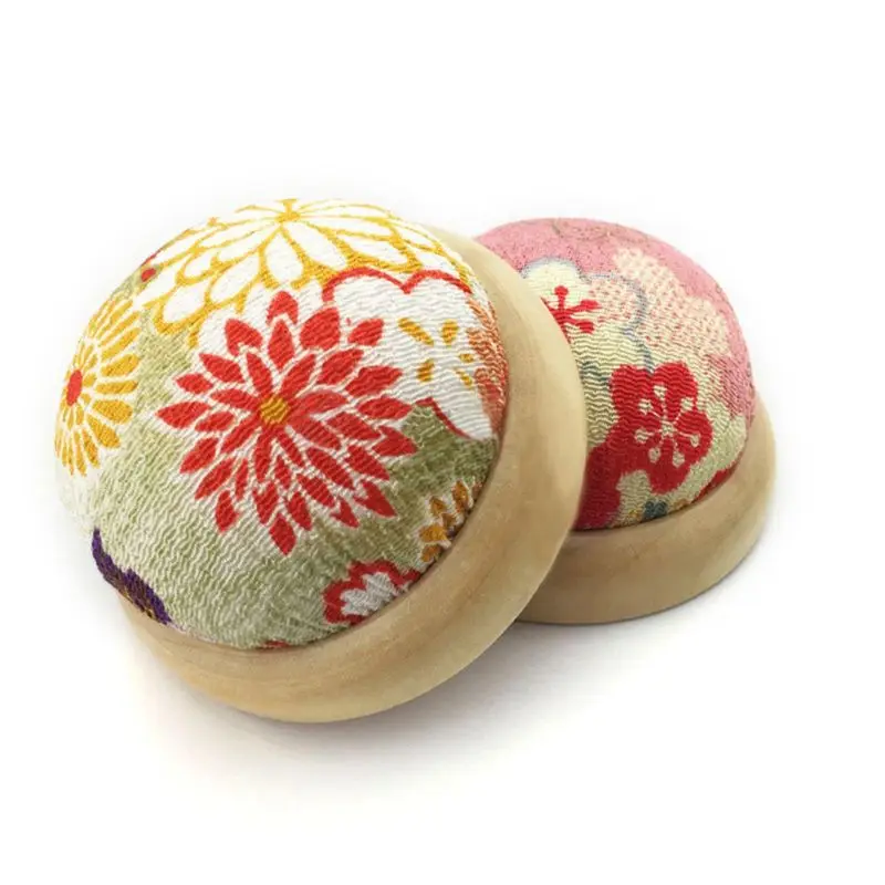 

Round Needle Pin Cushion with Wooden Base Pincushion Needles Collect Holder Organizer Sewing Storage Accessories Handcraft