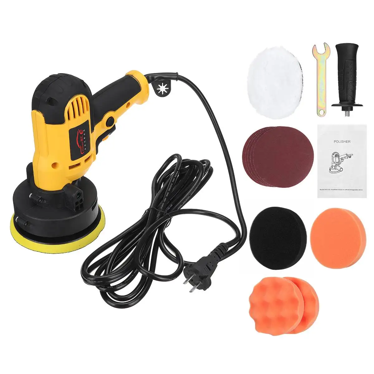 

220V 3700rpm Electric Polisher 780W Auto Car Polishing Machine 5 Gears Variable Speed Sanding Waxing Tools Car Accessories