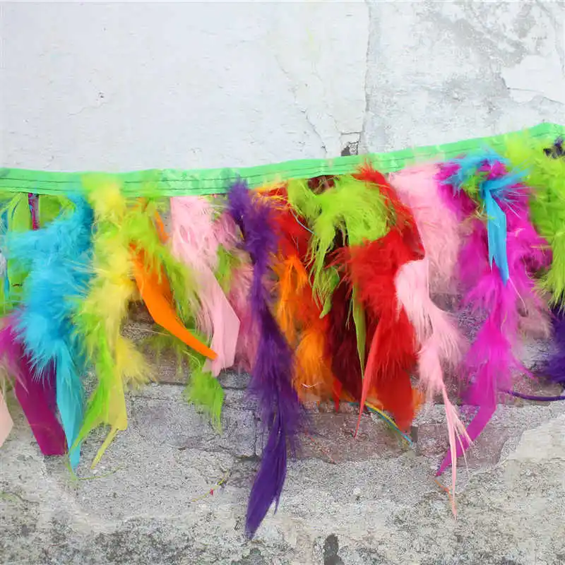 Крашеное перо оптовая продажа юбка с бахромой платье боковое украшение материал