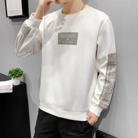 2021 spring summer thin regular round neck sweater mens korean loose leisure trend youth long sleeve bottomed shirt