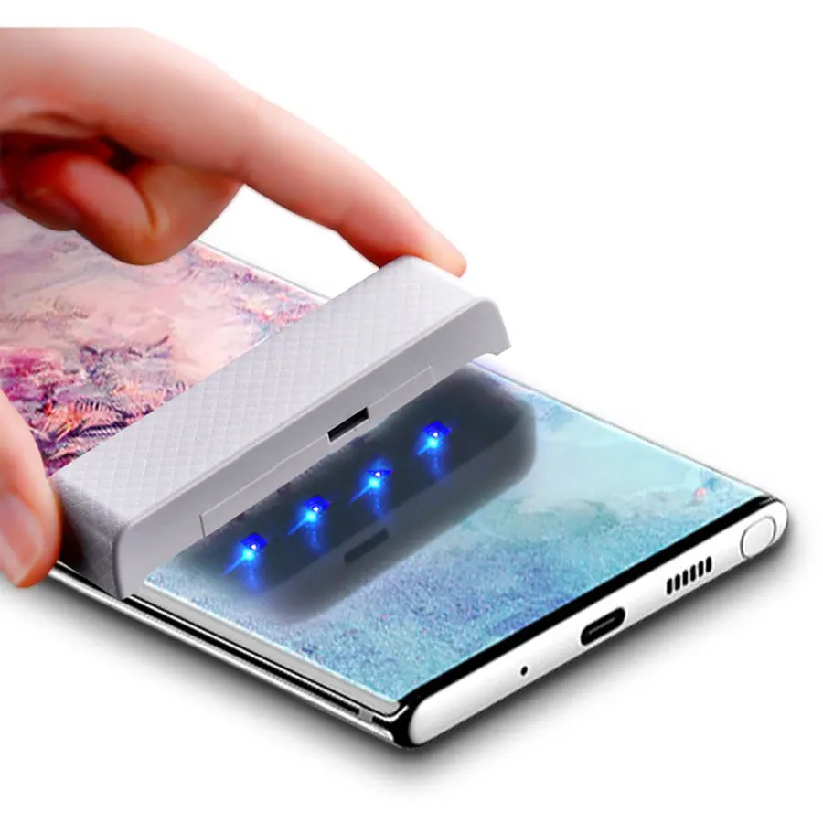 Полностью Жидкий Клей закаленное стекло для samsung Note 10 Plus 9 8 пленка УФ экран