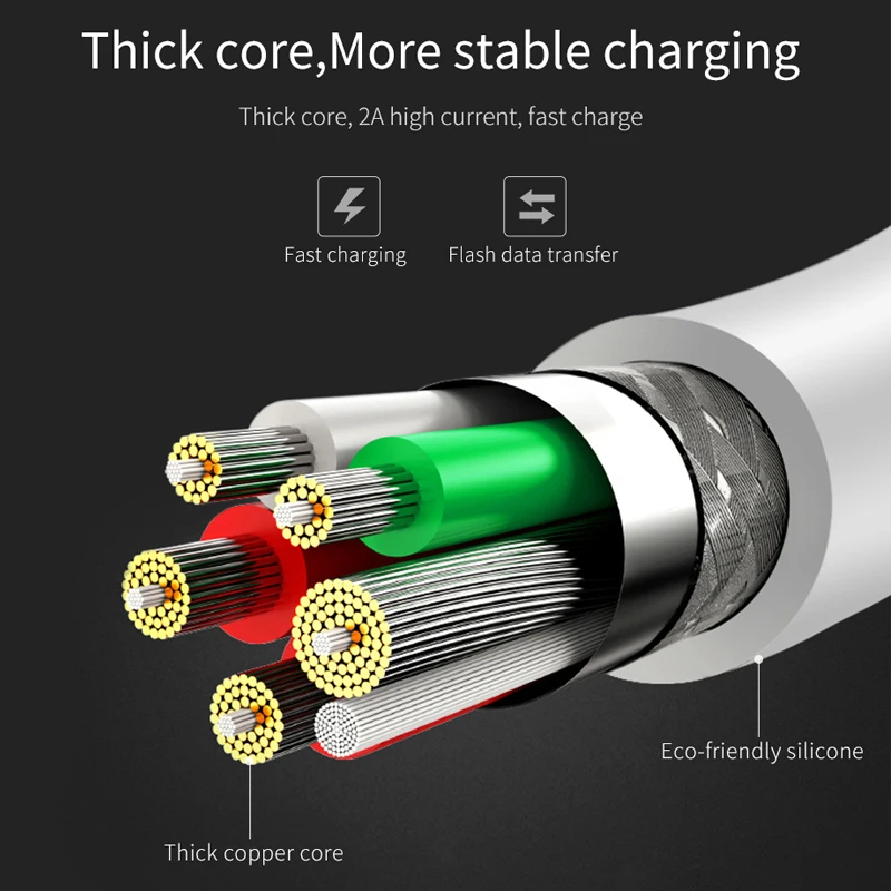 Кабель для зарядки HOCO Lightning/Micro USB/Type C 0.5м/1м/2м красный белый оранжевый желтый