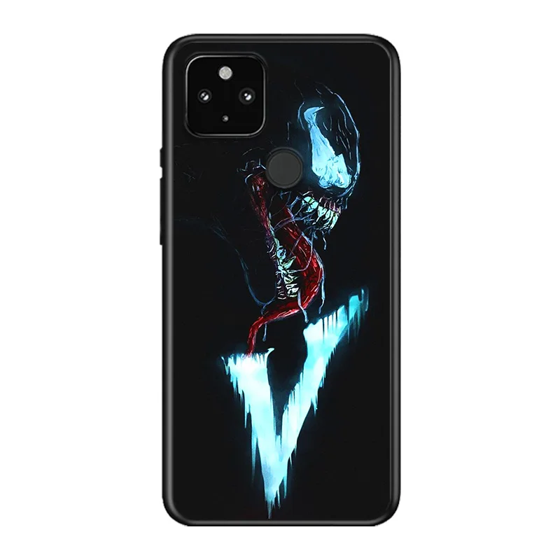 

Cool Venom Soft TPU Silicone Black Cover For Google Pixel 5 4A 5G 4 XL Phone Case