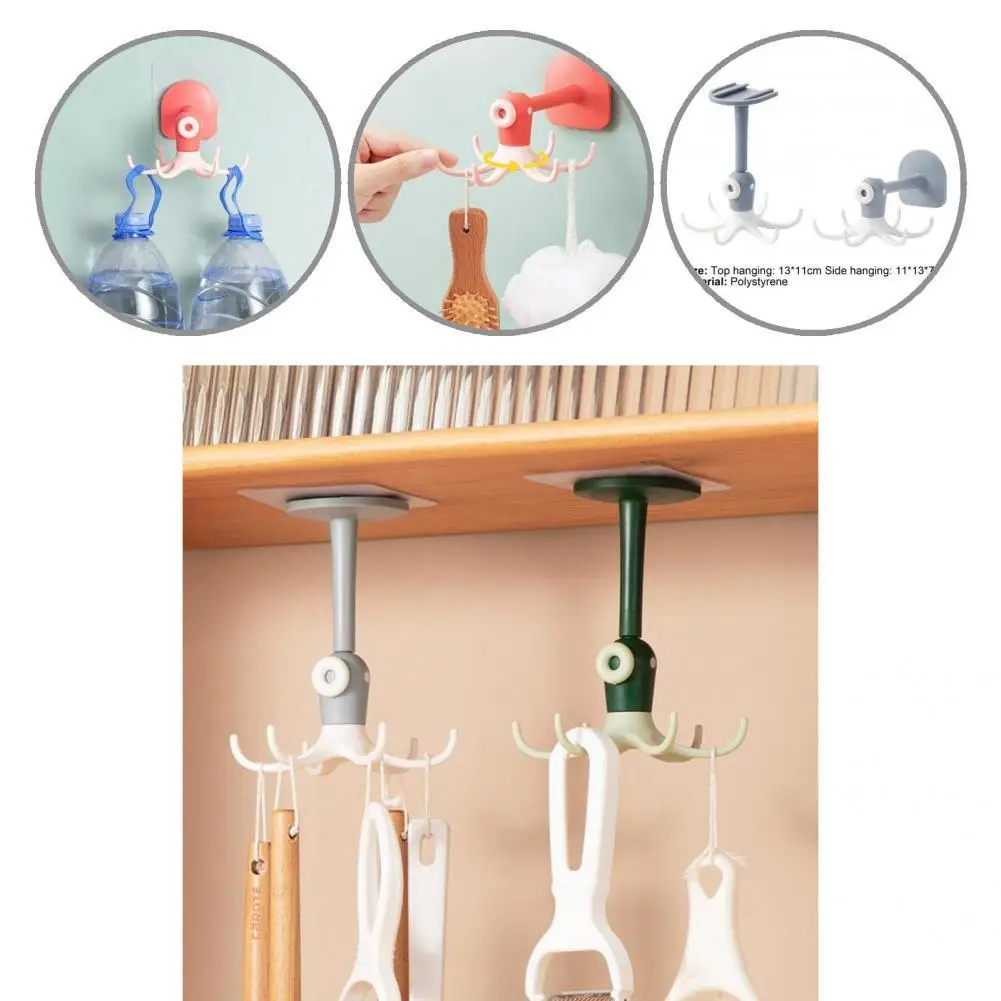 

Creative Kitchen Hook Multifunction HIPS Washing Cloth Kitchen Hook Kitchen Rack Rotatable Storage Hook