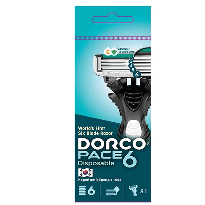 Dorco Станок для бритья мужской Pace 6 Disposable одноразовый SXA100|Бритва| |