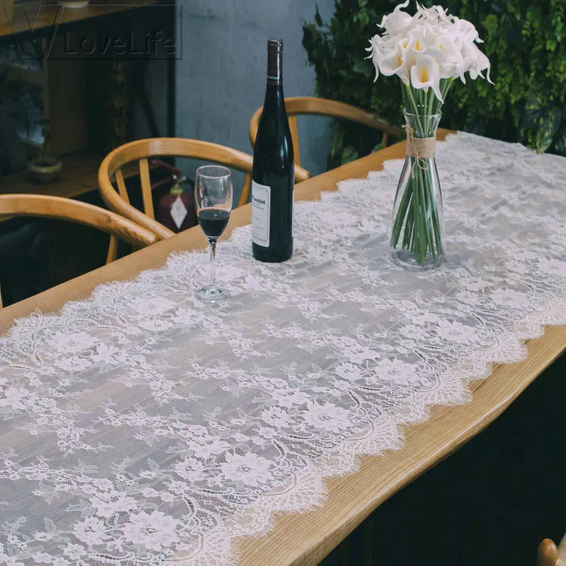 Кружевная скатерть для стола свадебная белая бохо с бахромой вечерние украшения