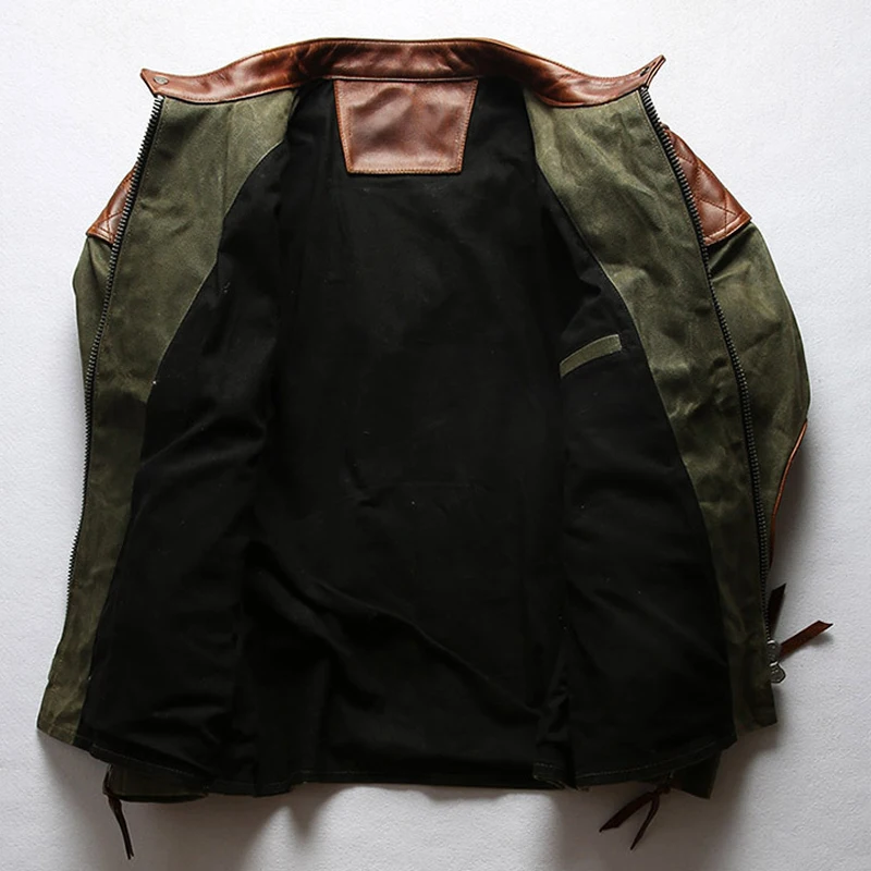 Винтажная модная мужская куртка из натуральной кожи мотоциклетная воловьей в