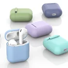 Apple беспроводные Bluetooth наушники Airpods 1 2 поколения универсальный силиконовый монохроматический цельный защитный чехол