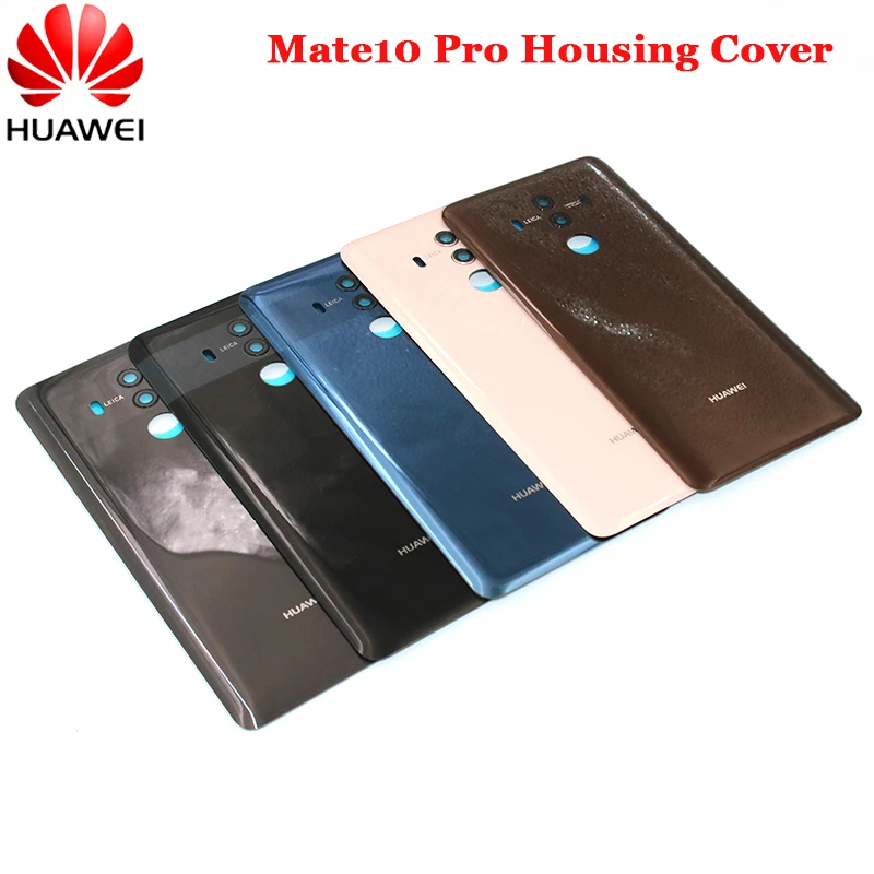 

Оригинальная задняя крышка для батареи Huawei, стекло, задняя дверь, корпус, панель, чехол для телефона, замена для Mate 10 Pro с объективом камеры и ...