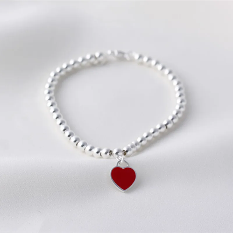 

1.1 Sterling Silver Classic Fashion Heart Shaped Romantic Feminine Charm Multicolor Buddhist Bead Bracelet