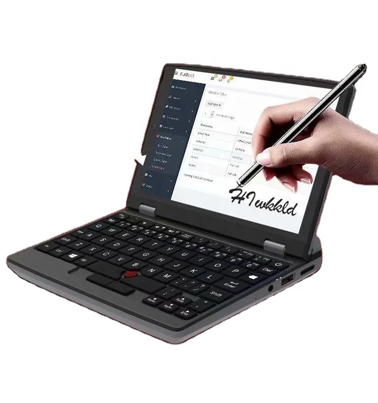 

Wholesale new design OEM Mini 7inch touch screen pocket laptop netebook J3455 quad core 8GB Ram SSD Win10 notebook computer pc