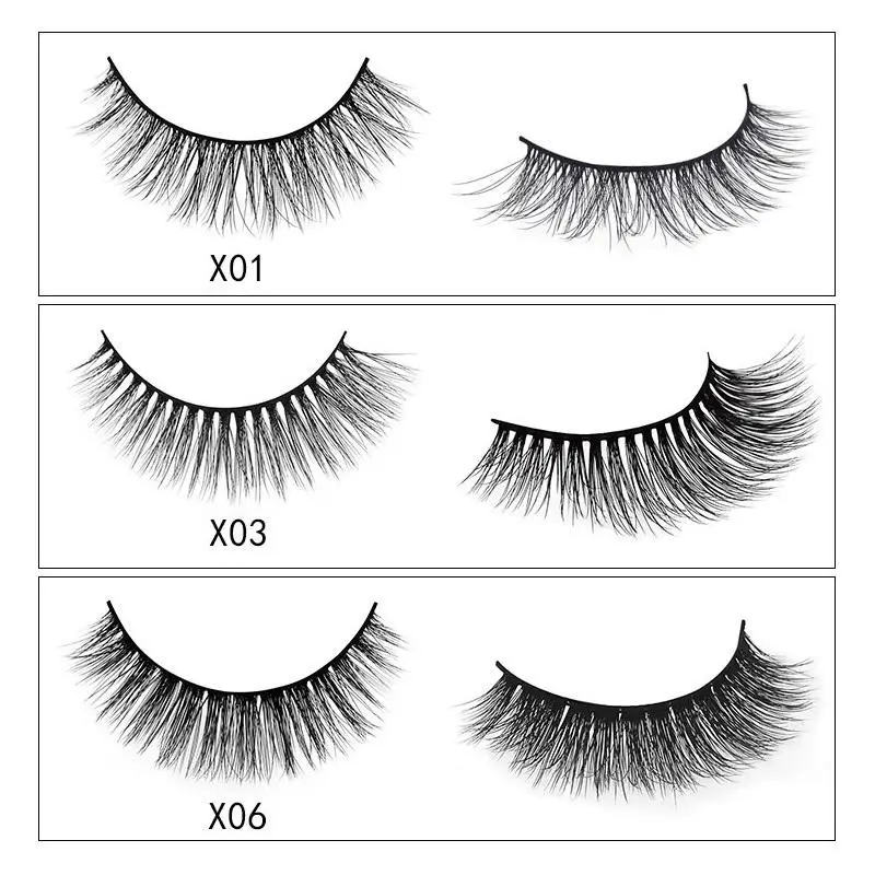 3D искусственная норка для наращивания ресниц 3 пары натуральный вид толстый