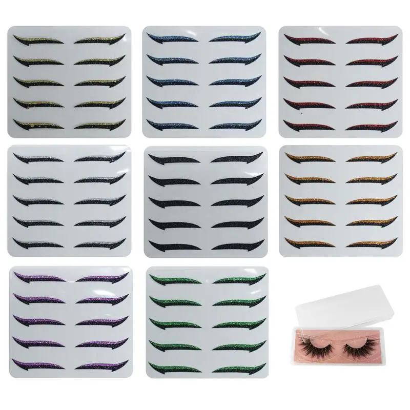 

Colored Beauty Eyeliner Stickers Eyelash Sticker Stage Party Sexy Cat Eyes Make Up Waterproof Temporary Eye Liner Tattoo Makeup