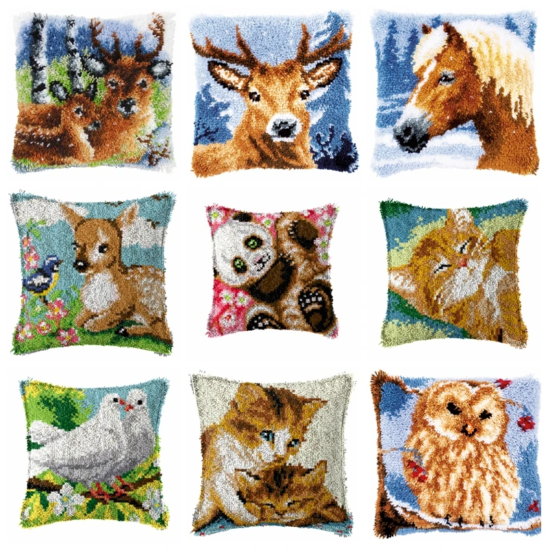 

Животные серия защелка крючок ковер наборы собак 3D сегментная Вышивка Подушка олень вышивка крестом ковер Вышивка Подушка DIY Knooppakket